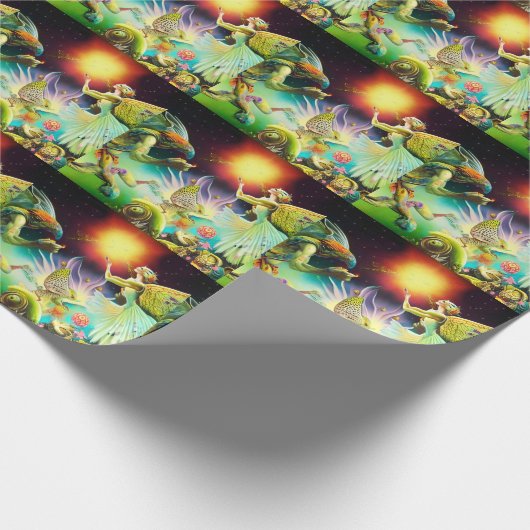 Eine Zeit, in der Ölgemälde in Umlauf gebracht wer Geschenkpapier (Ecke)