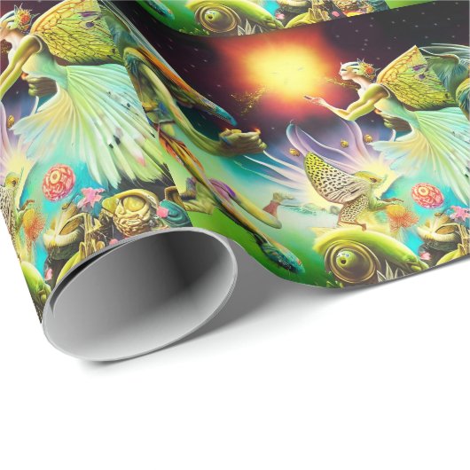 Eine Zeit, in der Ölgemälde in Umlauf gebracht wer Geschenkpapier (Rolleneckpunkt)