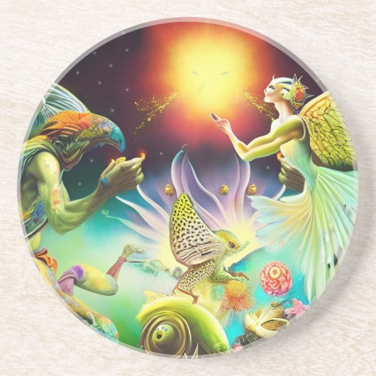 Eine Zeit, in der Ölgemälde in Umlauf gebracht wer Getränkeuntersetzer (Vorne)