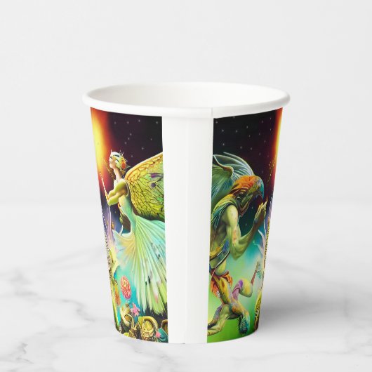 Eine Zeit, in der Ölgemälde in Umlauf gebracht wer Pappbecher (Rechts)