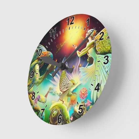 Eine Zeit, in der Ölgemälde in Umlauf gebracht wer Runde Wanduhr (Winkel)