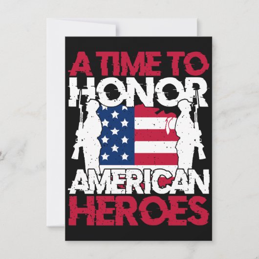 Eine Zeit, um Amerikas Helden zu ehren Einladung (Vorderseite)