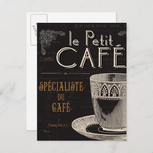 Eine zeitgenössische Tasse Kaffee Postkarte (Vorne/Hinten)