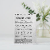 Eine Zeitschrift des Pestjahres, 1665 Postkarte (Stehend Vorderseite)