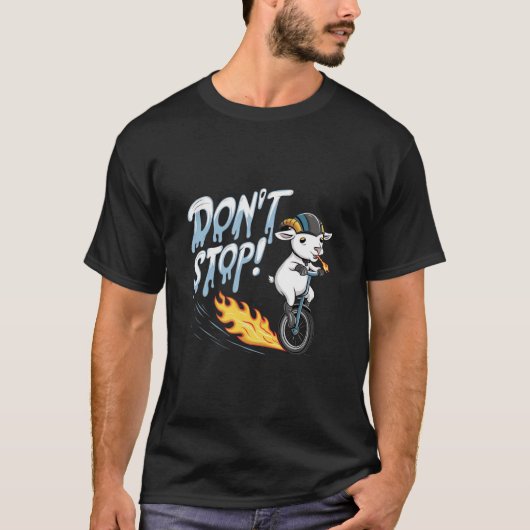 Eine Ziege, die ein Einrad fährt T-Shirt (Vorderseite)