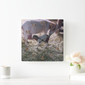 Eine Ziege und ihr Kind v2 Quadratische Wanduhr (Zuhause)