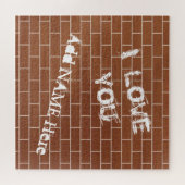 Eine Ziegelmauer - ich Liebe Sie - Ihren Namen / T Puzzle (Horizontal)