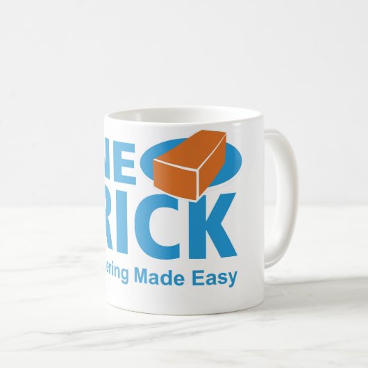 Eine Ziegelstein-Logo-Tasse Kaffeetasse (VorderseiteRechts)