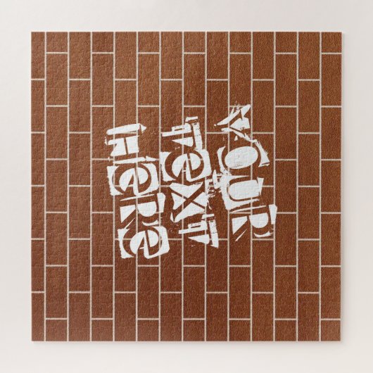 Eine Ziegelwand - Fügen Sie Ihren speziellen Text  Puzzle (Horizontal)