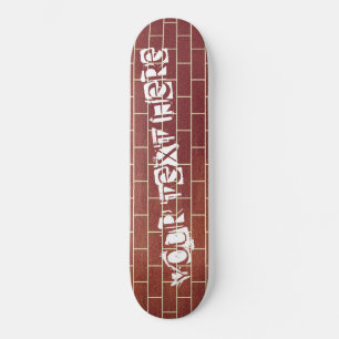 Eine Ziegelwand - Fügen Sie Ihren speziellen Text Skateboard