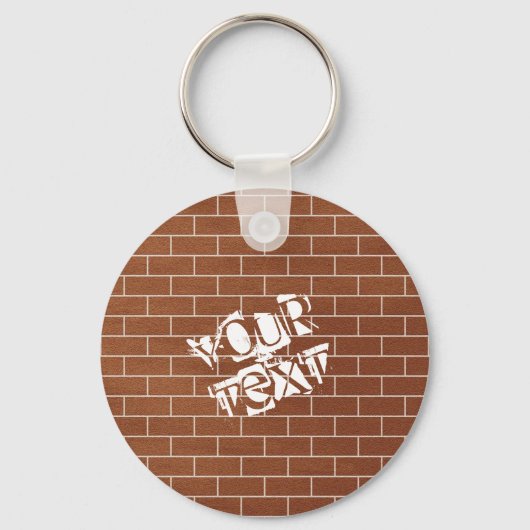 Eine Ziegelwand - Fügen Sie Ihren Text / Motto / N Schlüsselanhänger (Vorderseite)