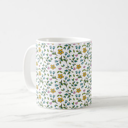 EINE ZIERLICHE BLUMEN-TASSE KAFFEETASSE (Vorderseite Links)