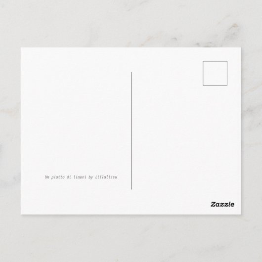 Eine Zitronenschale Postkarte (Rückseite)