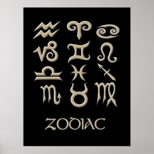 Eine Zodiac-Symboldiagramm Poster