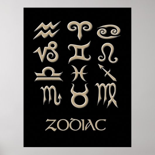 Eine Zodiac-Symboldiagramm Poster (Vorne)