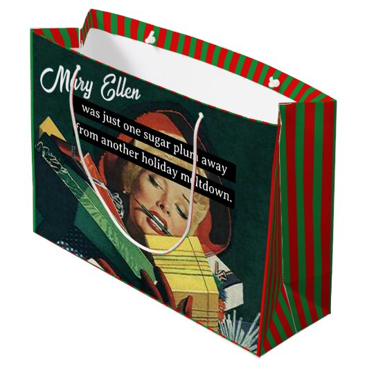 Eine Zuckerplatte weg von einer anderen Urlaubssün Große Geschenktüte (Rückseite Schrägansicht)