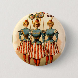 Eine zufriedene Frau Kampagne Mädchen Button