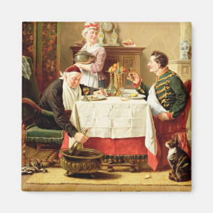 Eine zufriedenstellende Mahlzeit, 1883 (Öl auf Lei Magnet