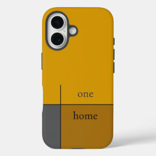 eine Zuhause, goldbraune abstrakte moderne Kunst iPhone 16 Hülle
