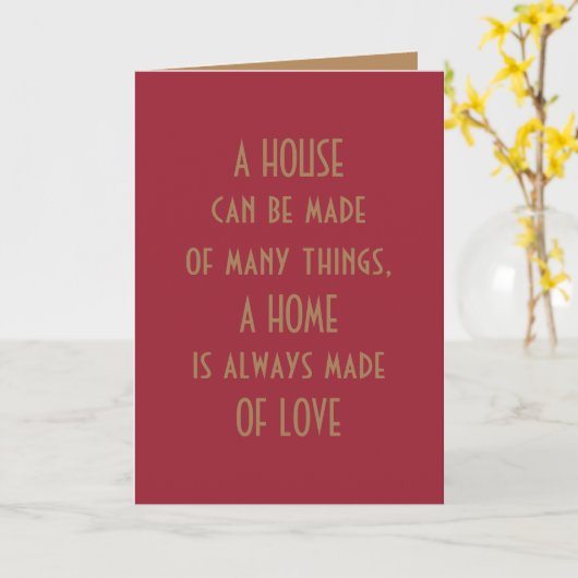 eine Zuhause ist immer aus Liebe gemacht, Zitat Karte (Gelbe Blume)