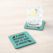 Eine Zuhause ohne Katze ist nur ein lustiges Haus Getränkeuntersetzer (Rechte Seite)