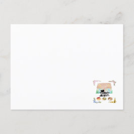 Eine Zuhause, zwei Katzen, drei Mahlzeiten, vier J Postkarte