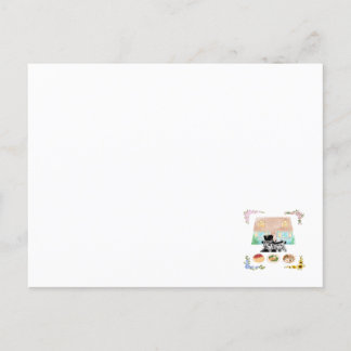 Eine Zuhause, zwei Katzen, drei Mahlzeiten, vier J Postkarte