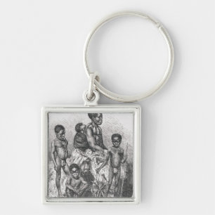 Eine Zulufamilie von der Geschichte der Menschheit Schlüsselanhänger