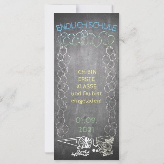 Einelkarte zur Einschulung (Vorderseite)