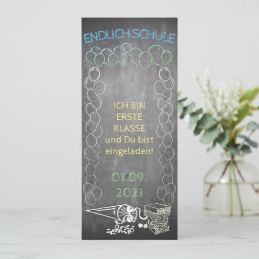 Einelkarte zur Einschulung (Stehend Vorderseite)