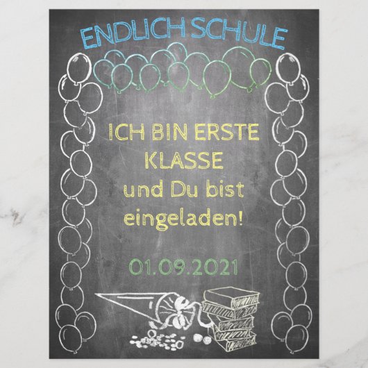 Einelkarte zur Einschulung (Vorderseite)