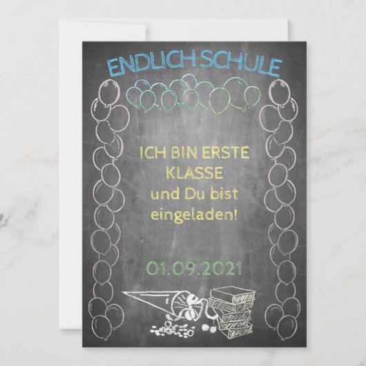 Einelkarte zur Einschulung (Vorderseite)