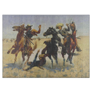 Einem Kameraden helfen Frederic Remington 1890 Schneidebrett