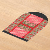 einem Kreuzstich mit roter Grenze Acryleinladungen (Ablage )