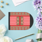 einem Kreuzstich mit roter Grenze Acryleinladungen (Insitu (Hochzeit))