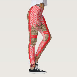 einem Kreuzstich mit roter Grenze Leggings