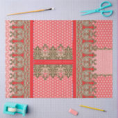 einem Kreuzstich mit roter Grenze Seidenpapier (Basteln)