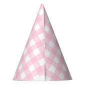 EINEN ALBERNEN GOOSE PINK GINGHAM 1. GEBURTSTAG PARTYHÜTCHEN (Rückseite)