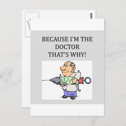 einen Arztwitz Postkarte (Vorne/Hinten)