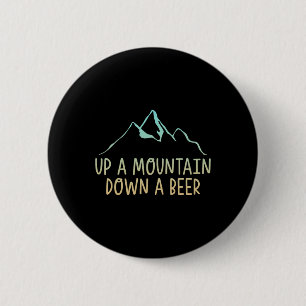 Einen Berg hinunter zu einem Bier-Wanderfreund — Button