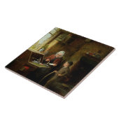 Einen Buchstaben versiegeln, 1890 (Öl auf Platte) Fliese (Seite)