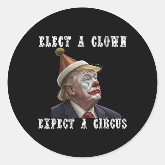 Einen Clown wählen, der von einem Zirkuszaun gegen Runder Aufkleber (Vorderseite)