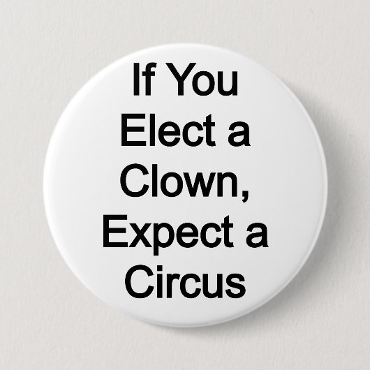 Einen Clown wählen, einen Zirkus erwarten Button (Vorderseite)