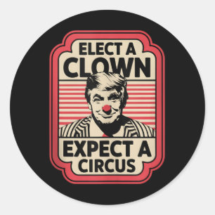 Einen Clown wählen, von dem erwartet wird, dass ei Runder Aufkleber