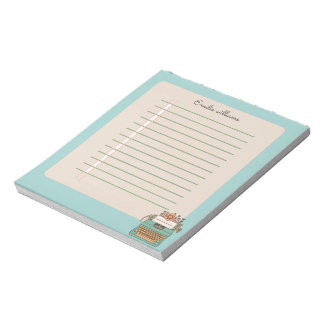 einen Editor Vintagen Blumentyps Notizblock