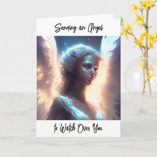 Einen Engel senden, um über dich zu wachen Karte (Gelbe Blume)