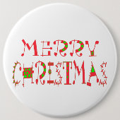 Einen farbenfrohen, schönen Weihnachtsfeiertag mit Button (Vorderseite)