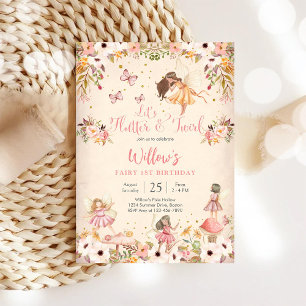 Einen Feen-Geburtstagseinladung zum 1. Geburtstag Einladung