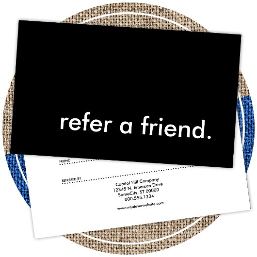 einen Freund benennen Empfehlungskarte