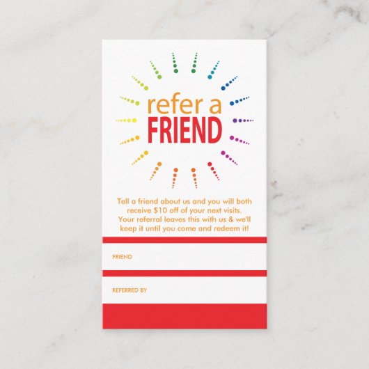 einen Freund RegenbogenBurst nennen Empfehlungskarte (Vorderseite)